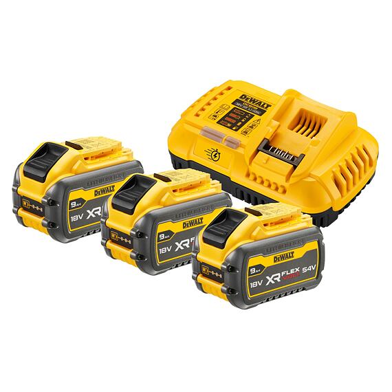 DeWALT DCB118X3 sada 3 baterií DCB547 FLEXVOLT 54V/3Ah, 18V/9Ah + nabíječka DCB118