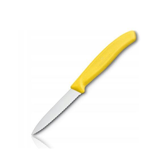 VICTORINOX nůž na zeleninu Swiss Classic 8cm vlnité ostří, žlutý, sada 2ks, 7636.L118B