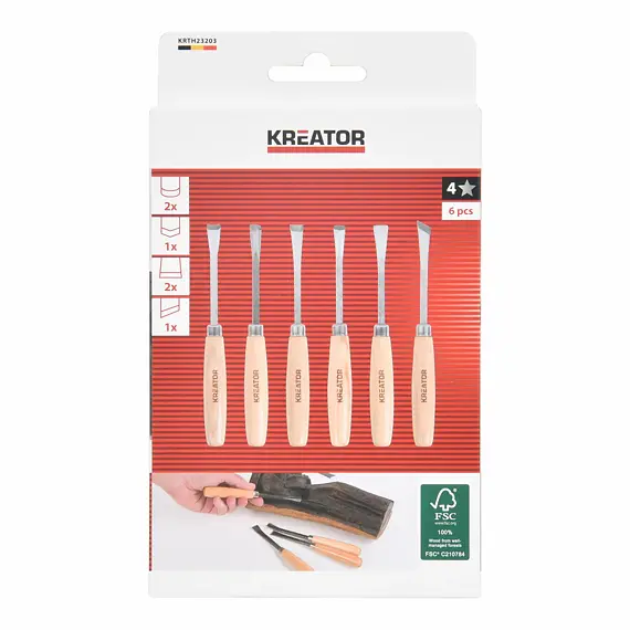 KREATOR dláta řezbářská MINI, 6ks, KRTH23203