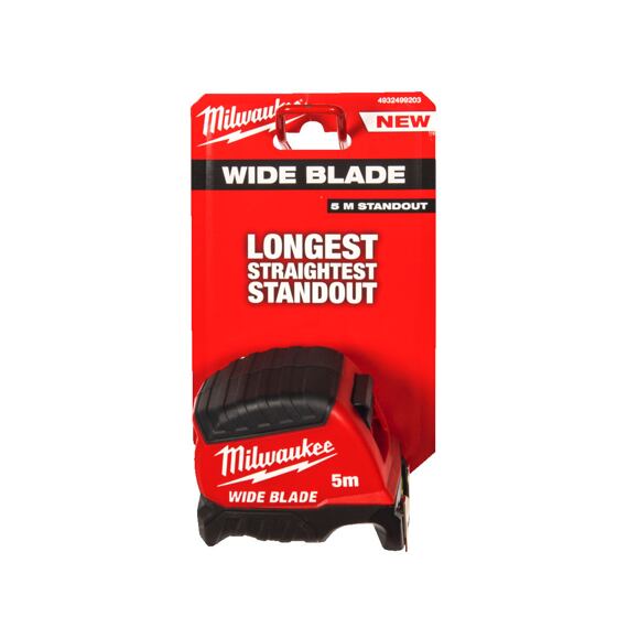 MILWAUKEE 4932499203 svinovací metr 5m-35, WIDE Blade gen. 2, 35mm šířka, nárazuvzdorný