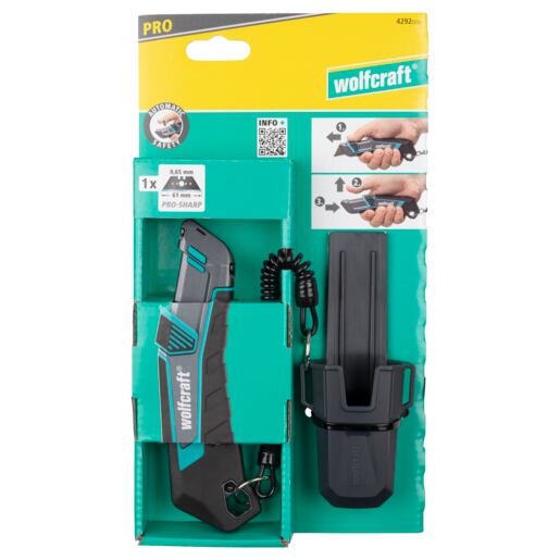 WOLFCRAFT nůž s pevnou zasouvací delta čepelí, pouzdro za opasek 4292000
