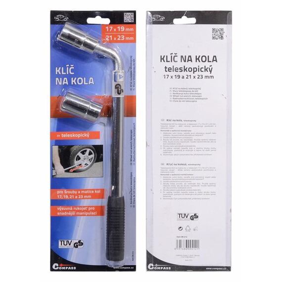 COMPASS klíč na kola teleskopický, 17-19/21-23 mm TÜV, GS 09412