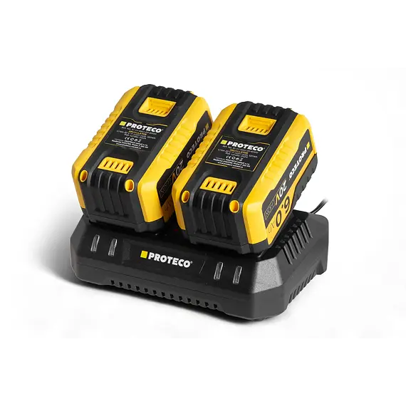 PROTECO aku sada nabíječka DUAL 20V 4A + 2* akumulátor 20V/6Ah, 51.99-DUAL-6000