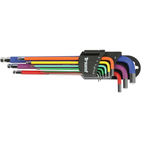 TRIUMF imbus sada 1,5-10mm s kuličkou, Multicolor, prodloužené s magnetem, 9 ks 100-05796