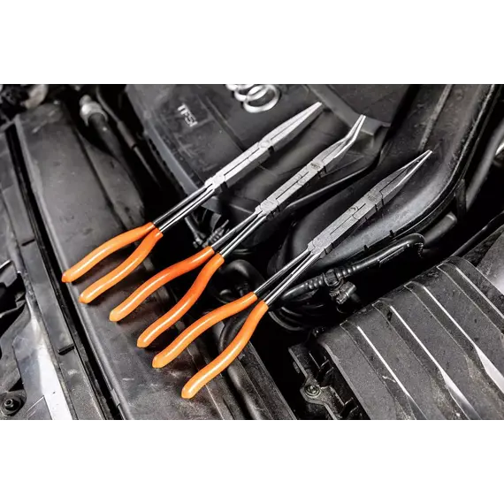 NEO kleště s dvojitým kloubem 3 ks (rovné, zakřivené, protáhlé rovné) CrV 330mm, 01-293