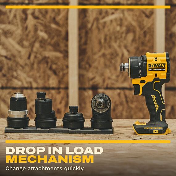 DeWalt DCD803NT aku bezuhlíková příklepová vrtačka a 4 výměnné hlavy 18V, 73Nm, kufr TSTAK, bez aku