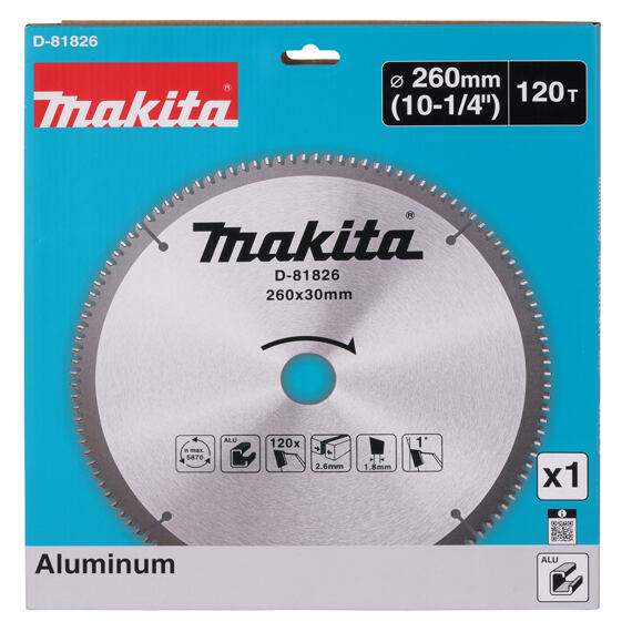 MAKITA D-81826 pilový kotouč 260*30mm, 120Z TCT na hliník (old=D-61880)
