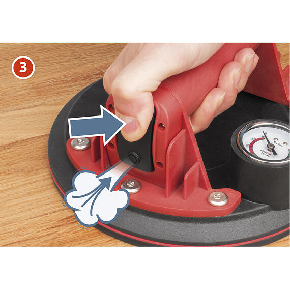 EXTOL PREMIUM přísavka s manuální pumpou a manometrem, pr. 200mm/130kg, 8863110