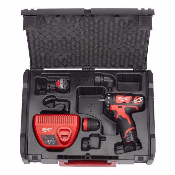MILWAUKEE M12 BDDXKIT-202C aku skrutkovač s výmennými nástavcami 12V/2Ah