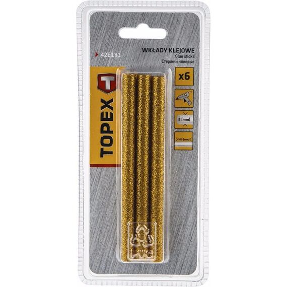 TOPEX tyčinka tavná 8mm trblietky zlaté 42E181