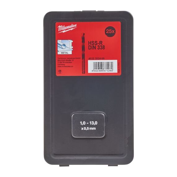 MILWAUKEE 4932352469 sada vrtáků do železa HSS-R 1-13mm, 25ks