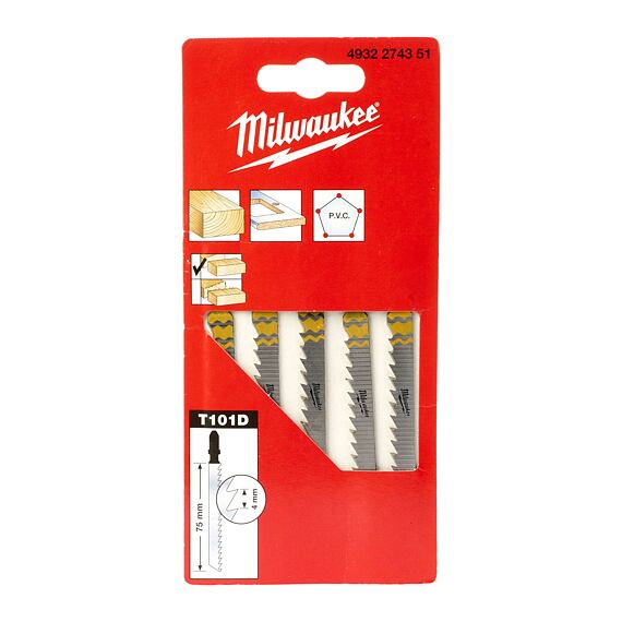 MILWAUKEE 4932274351 pílky do priamočiarky, drevo/plast, 75mm, 5ks T101D
