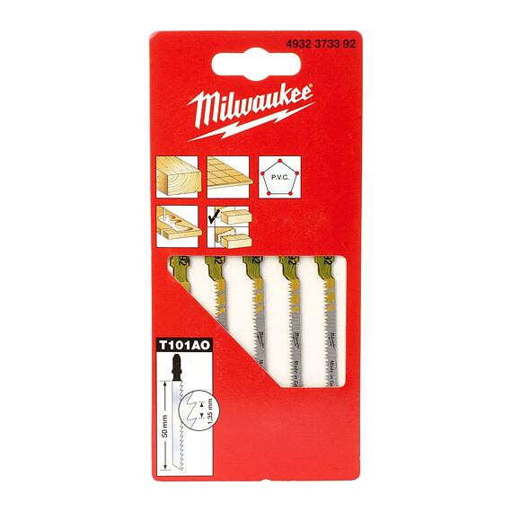 MILWAUKEE 4932373392 pílky do priamočiarky, drevo/plast, 50mm, 5ks T10AO