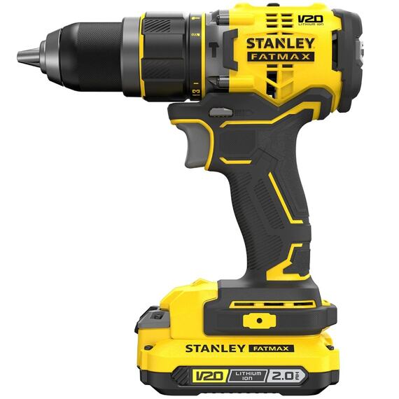 STANLEY SFMCD721D2K aku bezuhlíková príklepová vŕtačka 18V/2*2Ah, 80Nm, 0-600/2100 ot./min