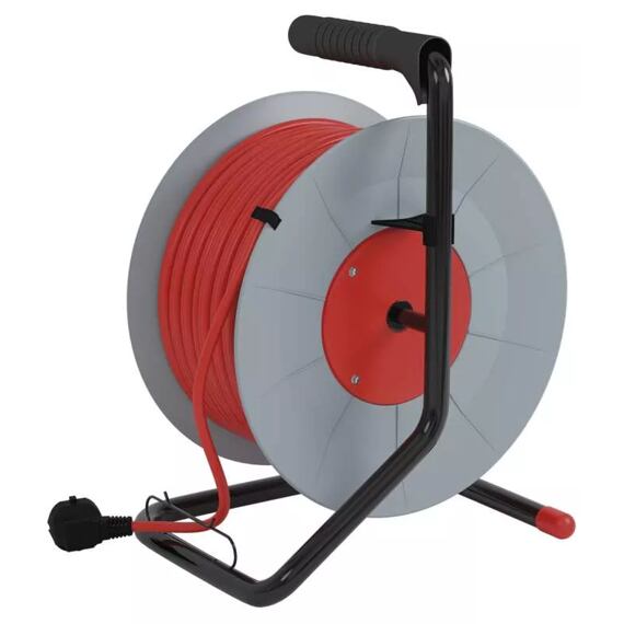 EMOS kabel 230V prodlužovací 50m/4Z PVC 3*1,5mm, vypínač, buben P194504