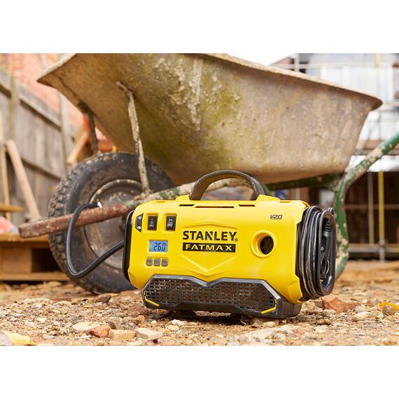 STANLEY SFMCE520B-QJ aku kompresor V20 / 230V / adaptér 12V z auta, max.tlak 11bar