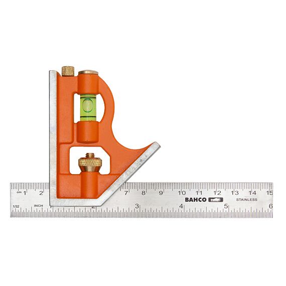 BAHCO CS150 kombinovaný uholník 152mm/90mm, vodováha, metrická + palcová stupnica