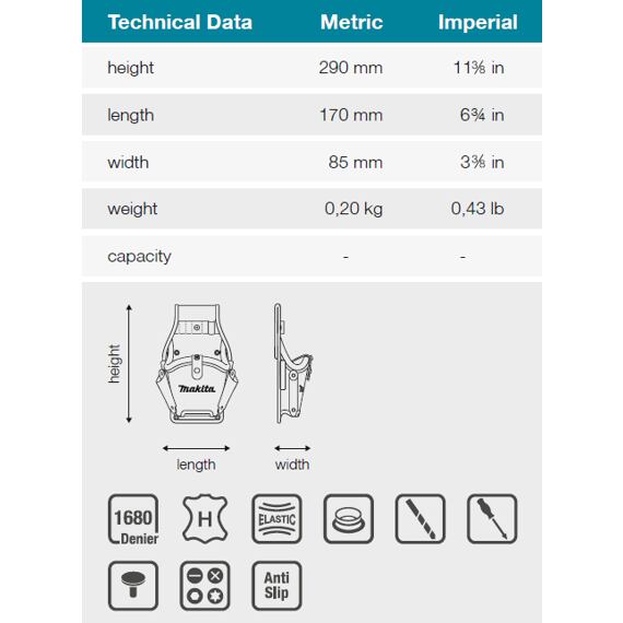 MAKITA E-15154 brašna na aku vrtačku 170*85*290mm (old=E-05094)