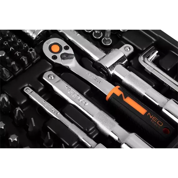 NEO TOOLS gola sada 1/2"+3/8"+1/4" + očkoploché klíče, 219ks, 10-076