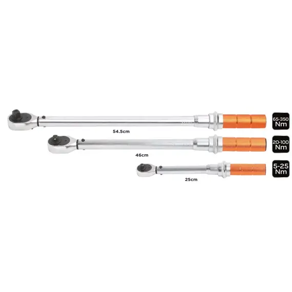 NEO súprava momentových kľúčov 1/4", 3/8", 1/2", 5-350 Nm 08-843