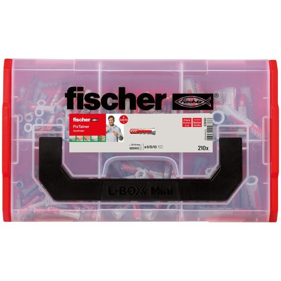 FISCHER DUOPOWER FixTainer súprava hmoždiniek 6,8,10mm, 210ks, 536161