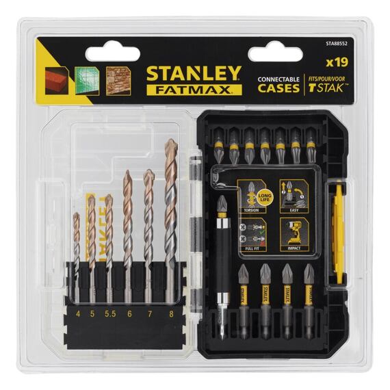STANLEY STA88552 sada bitů a vrtáků do zdiva 4-8mm
