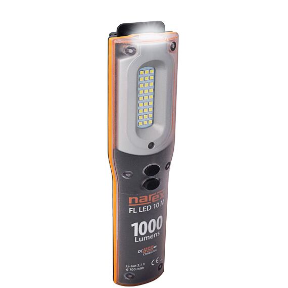 NAREX FL LED 10 M lampa LED 10W + bodové svetlo 3W, 1000lm + 220lm, Li-ion 3,7V/6,6Ah 65404610