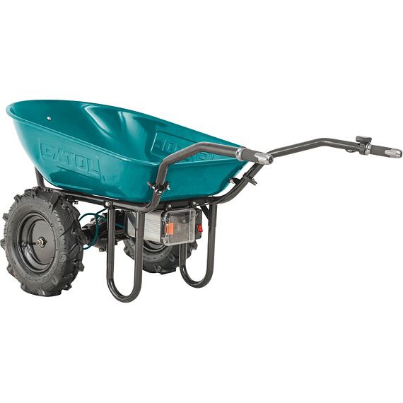 EXTOL INDUSTRIAL fúrik AKU 40V/6Ah, dvojkolesový, nosnosť 260kg, 100l, 0-6km/h