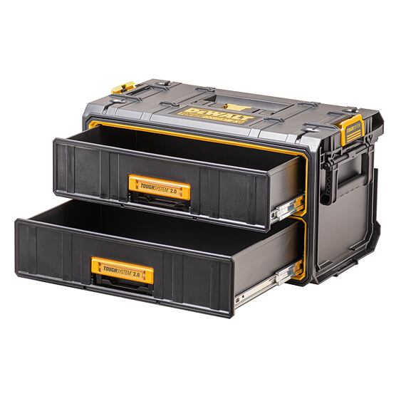 DeWalt DWST83529-1 zásuvkový kufrík ToughSystem 2.0, 2 zásuvky, guličkové ložiská vo výsuvoch