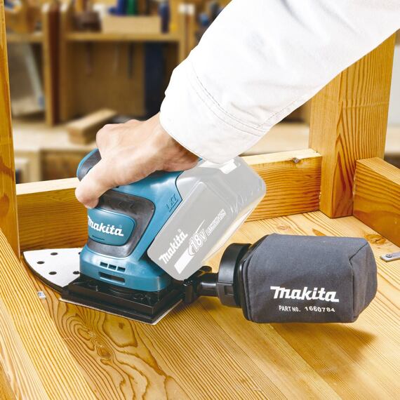 MAKITA DBO480Z aku vibrační bruska LXT 18V, 114*102mm, suchý zip, 11000/14000 ot./min.