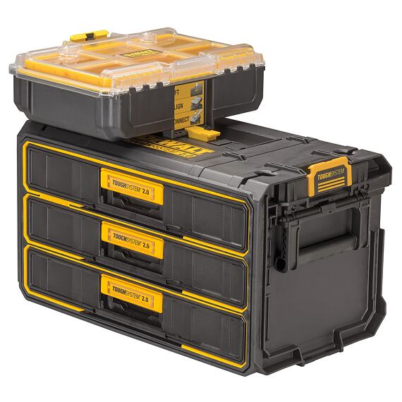 DeWalt DWST08330-1 zásuvkový kufrík ToughSystom 2.0, 3 zásuvky, guličkové ložiská vo výsuvoch