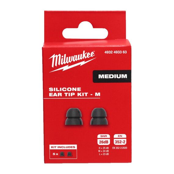 MILWAUKEE 4932493363 náhradní silikonové koncovky "M" pro sluchátka BLUETOOTH