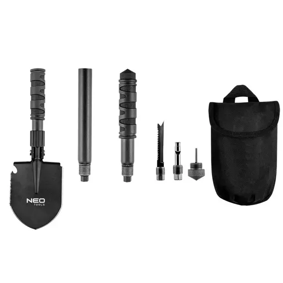 NEO lopatka skládací multifunkční 8v1, délka 63cm, 63-122