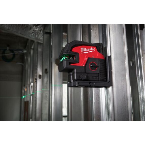 MILWAUKEE M12 CLL4P-0C křížový liniová laser ZELENÝ, samonivelace, 38m/100m s detektorem, 4933479202