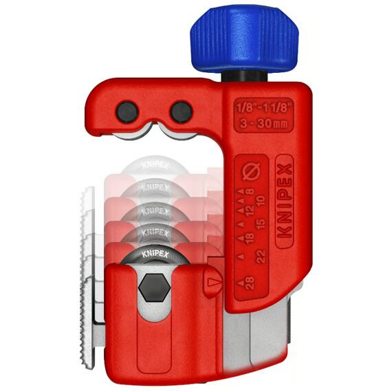 KNIPEX řezač trubek TubiX S, 3-30mm, pro měď, mosaz, nerez, 903101