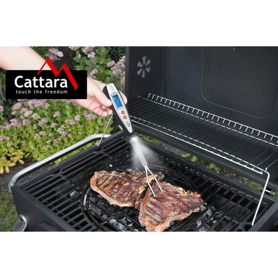 CATTARA digitální teploměr pro grilování FORK, 0°C-180°C, nastavení 6 druhů masa, 13087