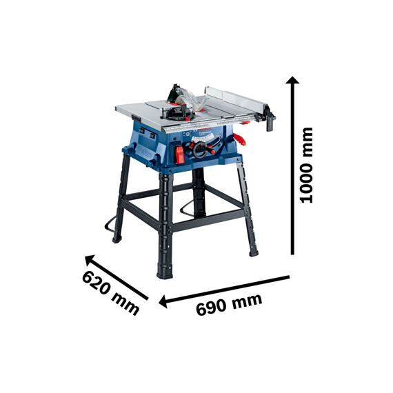 BOSCH GTS 254 stolní pila 254 mm, úhel 45° L, stůl 555*555 mm
