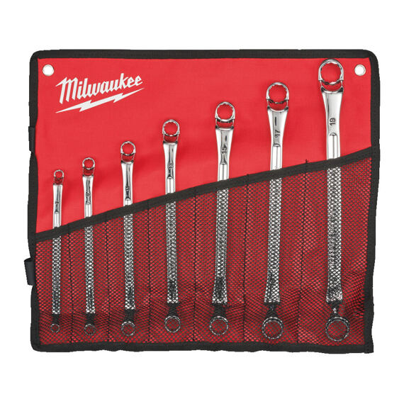 MILWAUKEE 4932492737 sada vyhnutých oboustranných očkových klíčů 75° 7 ks