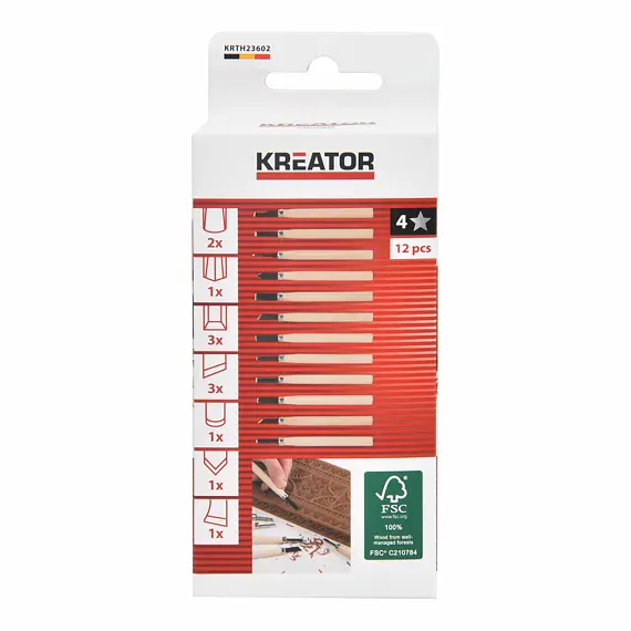 KREATOR dláta mini na dřevo sada 12ks KRTH23602