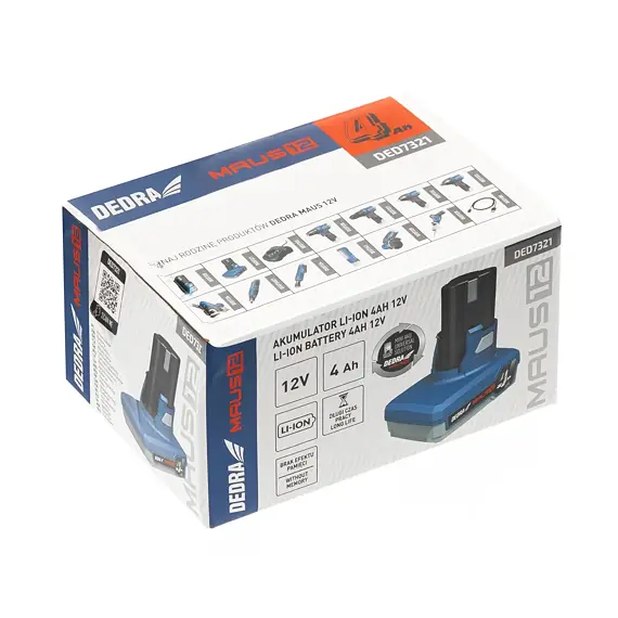 DEDRA akumulátor 12V/4Ah Li-ion, DED7321