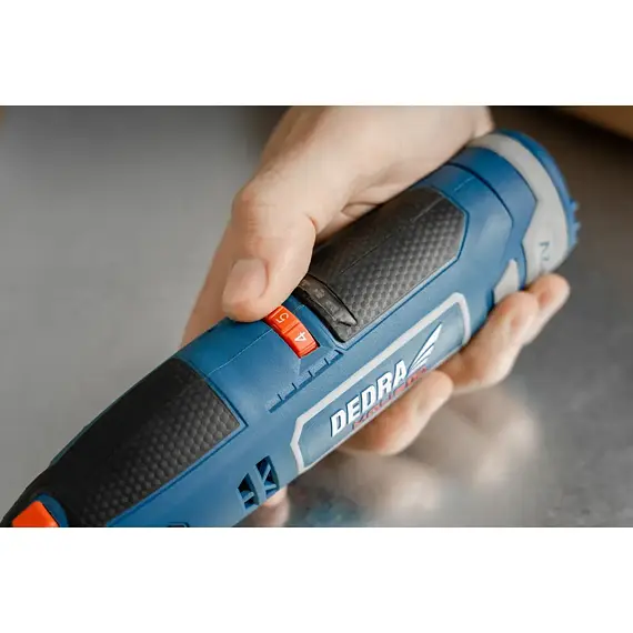 DEDRA aku mini bruska 12V, 5000-25000 ot./min., příslušenství 47ks, bez baterie, DED7340Z1