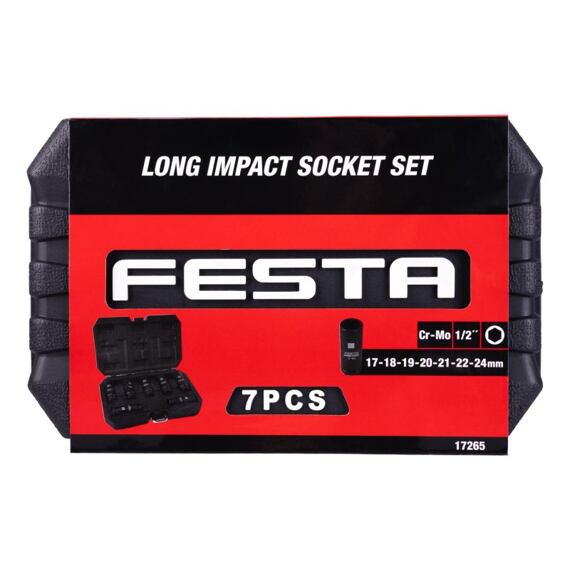 FESTA sada průmyslových prodloužených hlavic 1/2", 17-24mm, 17265