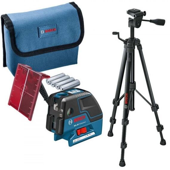 BOSCH GCL 25 set křížového laseru se stativem BT150, 4*AA 0601066B01