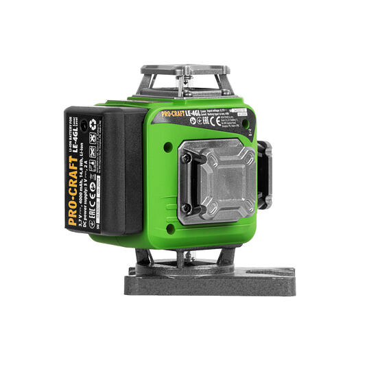 PROCRAFT LE-4GL laser křížový, ZELENÝ, samonivelační, linka 1cm nad zemí, aku 3,7V/4Ah