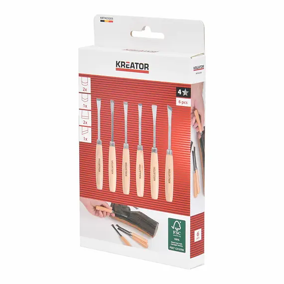 KREATOR dláta řezbářská MINI, 6ks, KRTH23203