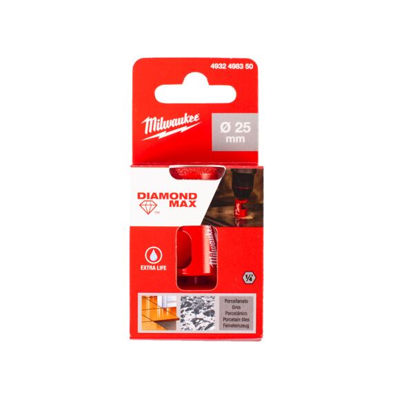MILWAUKEE 4932498350 vykružovací pila 25mm Diamond MAX, tvrdá dlažba, litina, uchycení 1/4" HEX