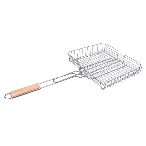BBQ koš grilovací 67*32*26*6cm, Cr ocel, 3 výšky nastavení, 40230