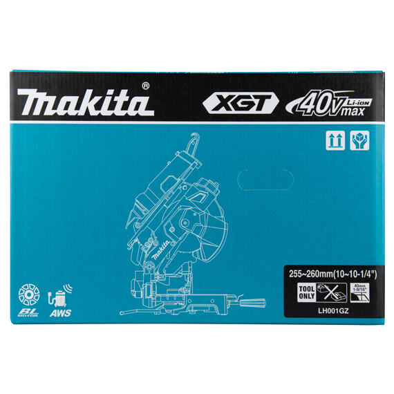 MAKITA LH001GZ aku stolní a pokosová pila s AWS 260mm Li-ion XGT 40V, (2100W), bez baterie
