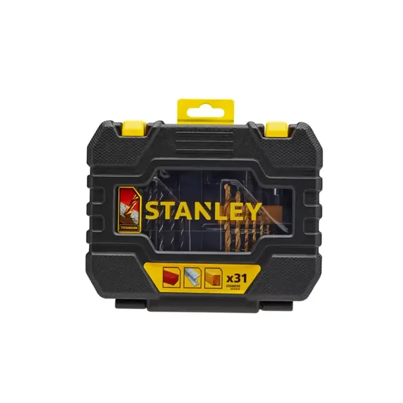 STANLEY STA88550 sada vrtáků do kovu TITANIUM, 31-dílná, kufr