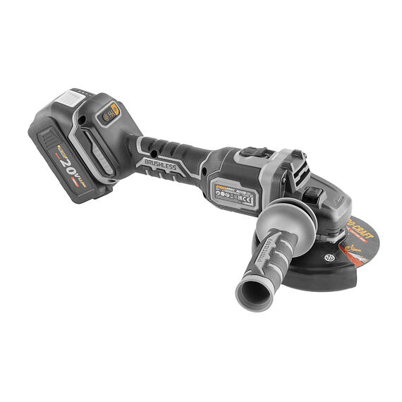 PROCRAFT INDUSTRIAL AG125B-1B-C aku bezuhlíková úhlová bruska 20V/4Ah, 3 rychlosti, kufr